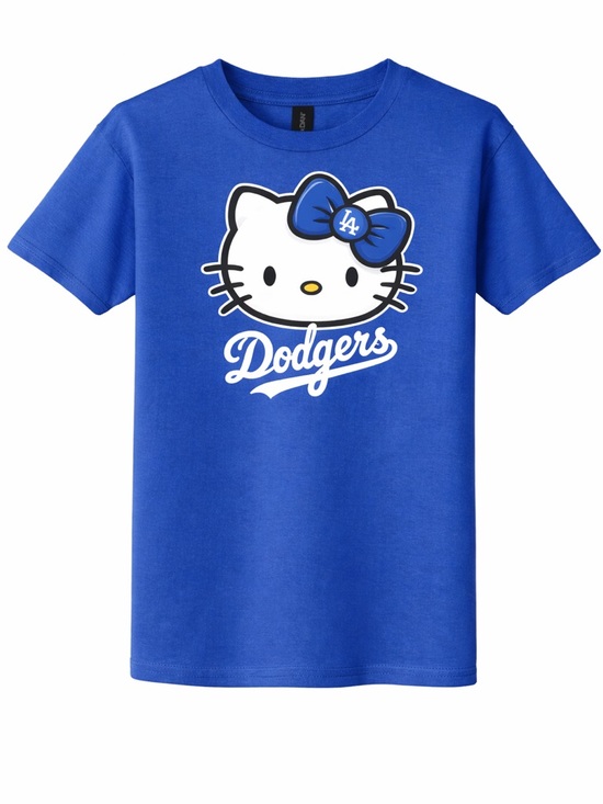 Gildan Other - Hello Kitty Dodgers Kids Shirt | Cute Baseball Graphic Tee Youth